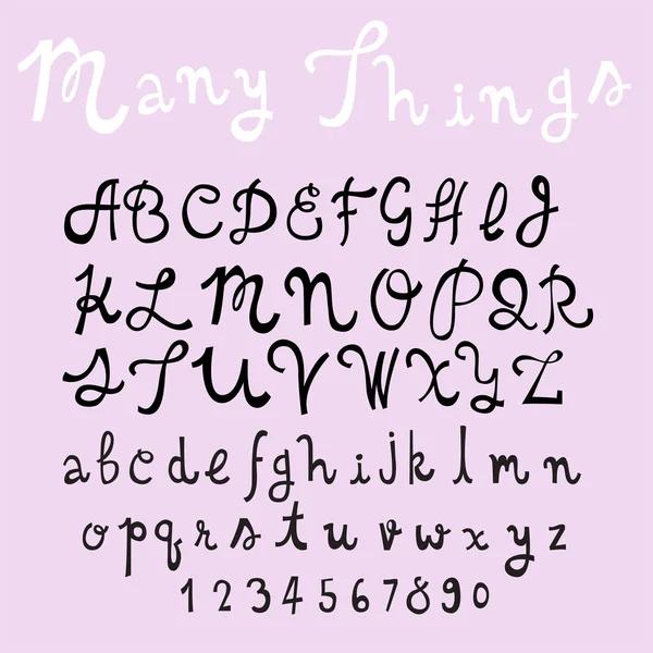 Fun Doodle Font Collection, handgezeichnetes Alphabet-Set — Stockvektor