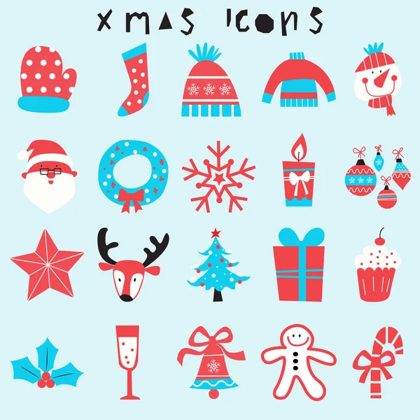 Feliz icono de Navidad establecer dos tonos — Archivo Imágenes Vectoriales