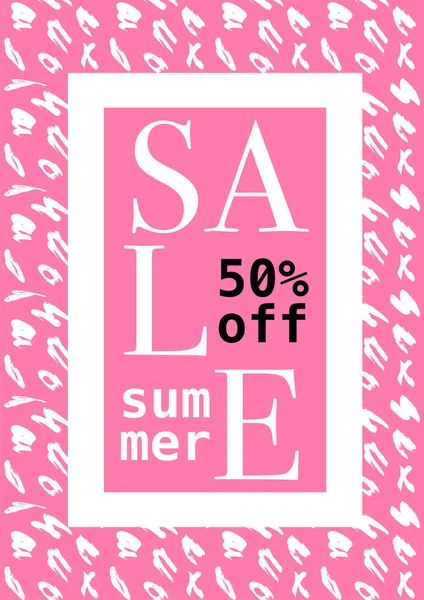 Summer sale design layout template with pattern background — Stock Vector