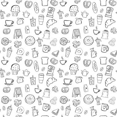 Kahve Dükkanı Dikişsiz desen arka plan ayarlamak