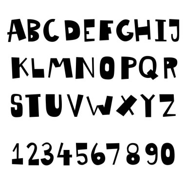 elle çizilmiş doodle yazı seti