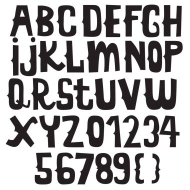 Doodle font vintage tarzı toplama