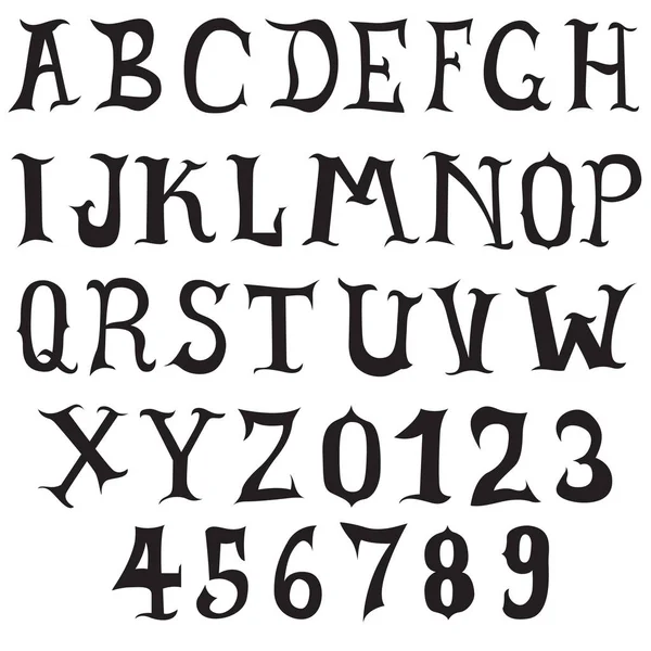 Коллекция doodle font vintage style — стоковый вектор