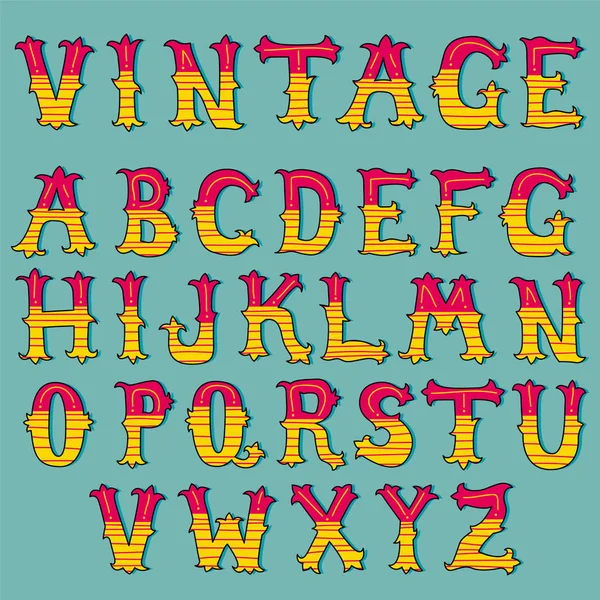Hand getrokken vintage alfabet set — Stockvector