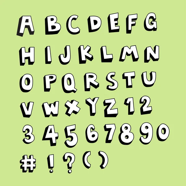 Eğlenceli doodle kroki alfabe seti — Stok Vektör