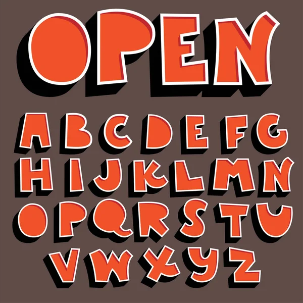 Orange 3d vector font collection — Stock Vector