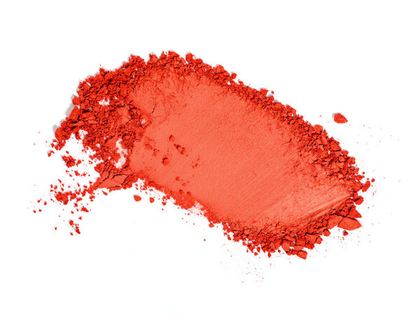 Red orange eyeshadow sample.