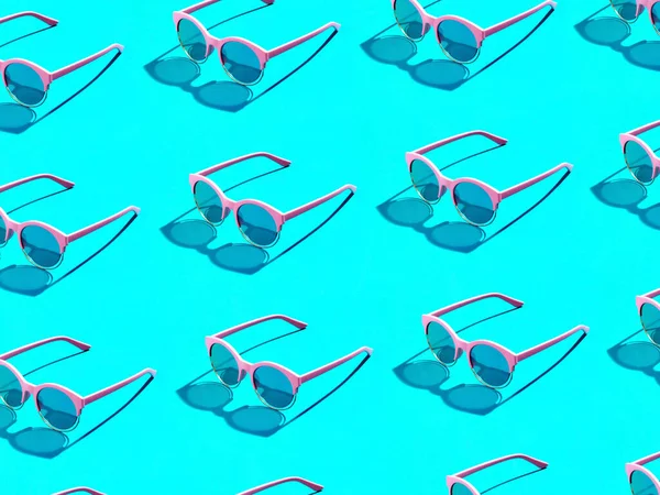 Nahtloses Muster aus rosa Sonnenbrillen. — Stockfoto