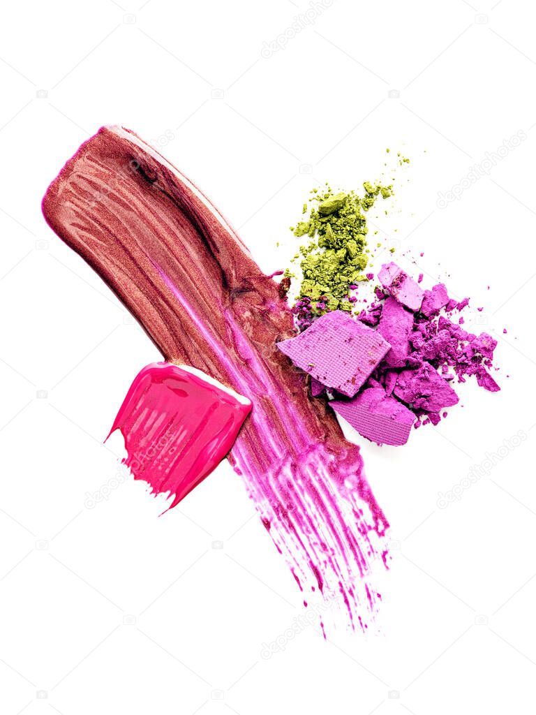 Colourful smudged makeup composition.