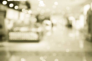 Alışveriş merkezinin odaklanmamış bulanık arka planı