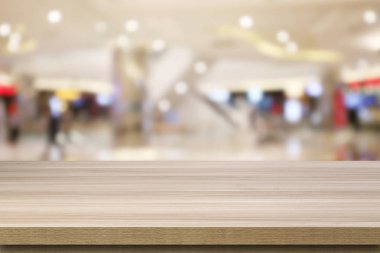 Alışveriş merkezinin odaklanmamış bulanık arka planı