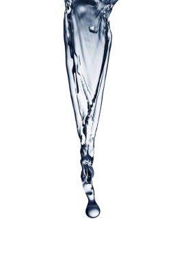 Mavi su sıçraması beyaz arkaplanda izole edildi