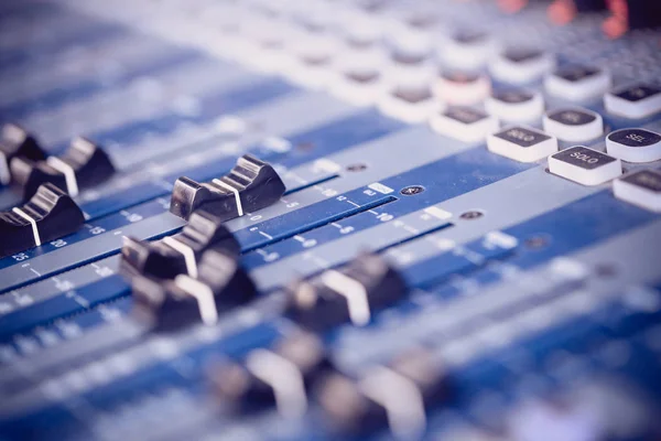 Mixer Audio Control Closeup Shot — Stock Photo, Image