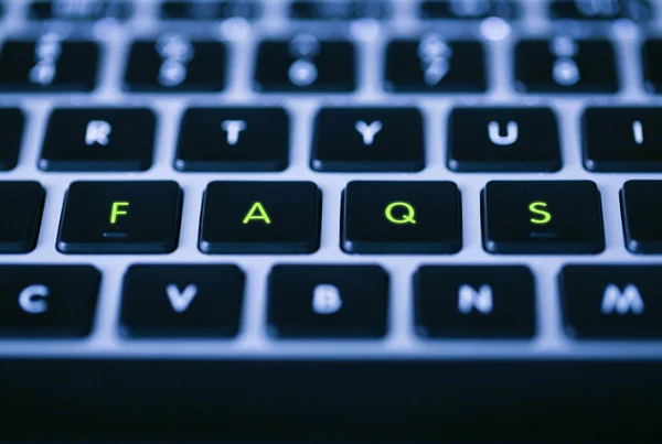 Close-up FAQS Teclado — Fotografia de Stock