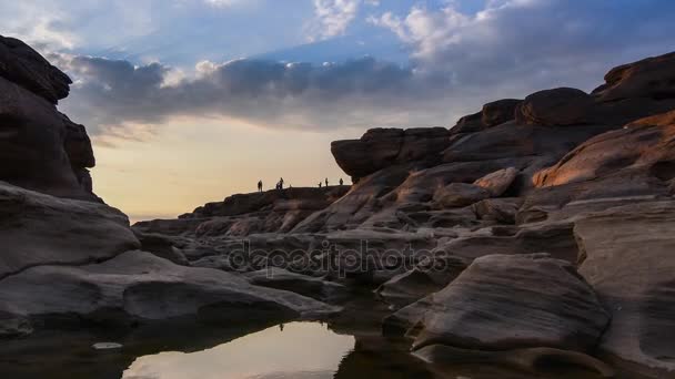 Samphanbok Grand Canyon of Asia. Mekong region in Ubon Ratchathani province Thailand — Stock Video