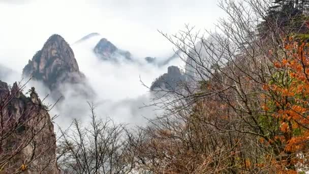 Красивые пейзажи на Хуаншань, Китай — стоковое видео
