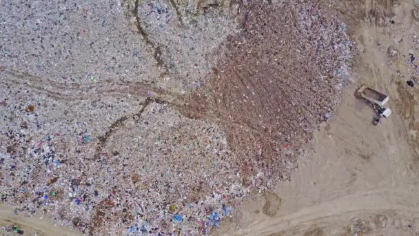 Aerial view of rubbish dump — Stock Video