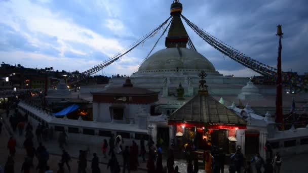 Pagoda Boudhanath Valle de Katmandú Nepal — Vídeo de stock