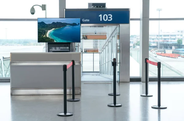 Boarding gate entrance with mock up LCD TV for your advertising