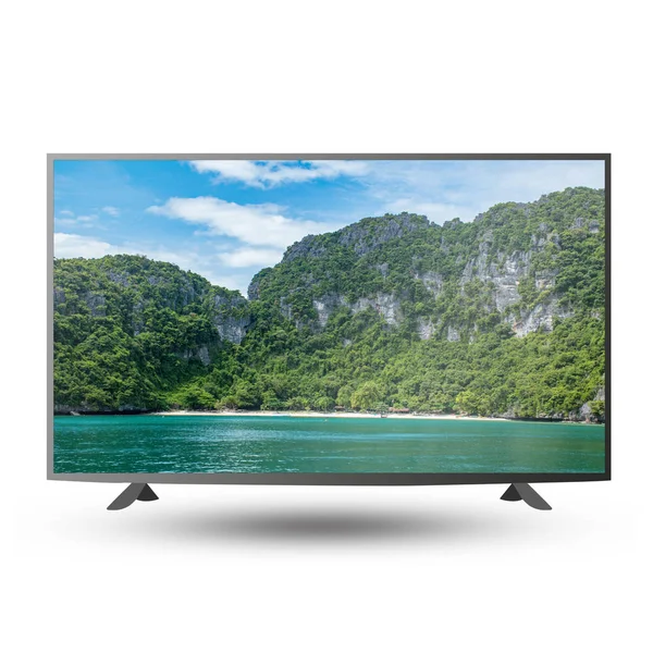 4K modern TV monitor screen isolated on white