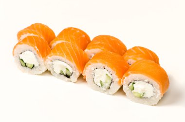 Somonlu lezzetli suşi.