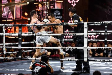 Tayland ve Youssef Boughanem Tay dövüş 2016 yılında Belçika Saiyok Pumphanmuang rüzgarlı spor