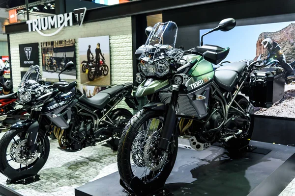 Triumph Motocicleta en exhibición en Tailandia International Motor Expo 2016 . — Foto de Stock