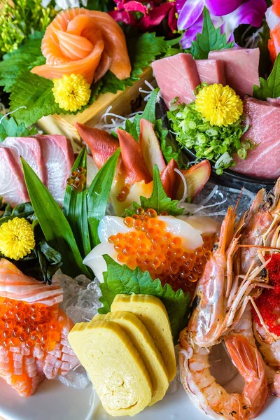 Set misto Sashimi Cibo giapponese . — Foto Stock