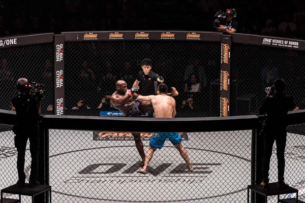 Alain Ngalani de Hong Kong e Ariunbold Thur-Ochir da Mongólia em um campeonato: IRON WILL — Fotografia de Stock