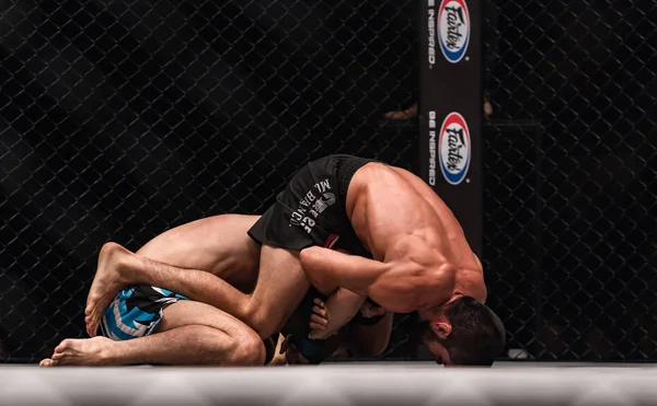 Saygid Guseyn Arslanaliev of Turkey and Tetsuya Yamada of Japan in One Championship : IRON WILL — Stock Photo, Image