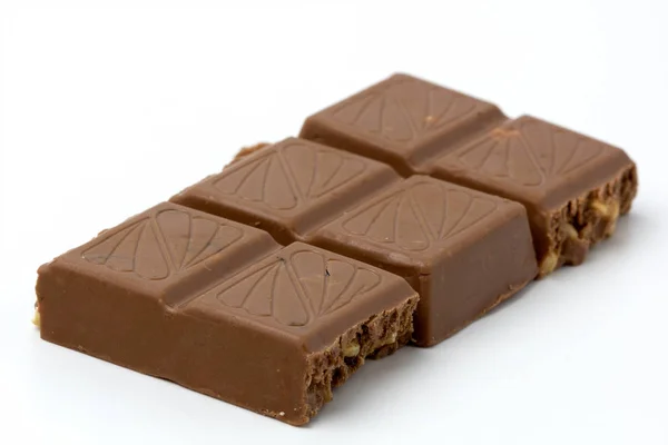 Csokoládé elszigetelt fehér háttér. — Stock Fotó