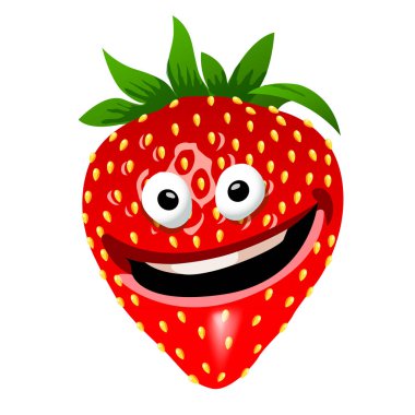 Çilek çizgi film karakteri. Vektör çizim