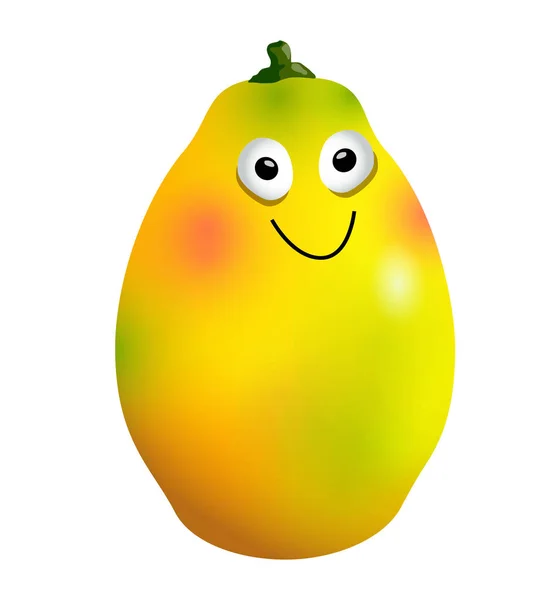 Vector rijpe mango vrucht stripfiguur — Stockvector