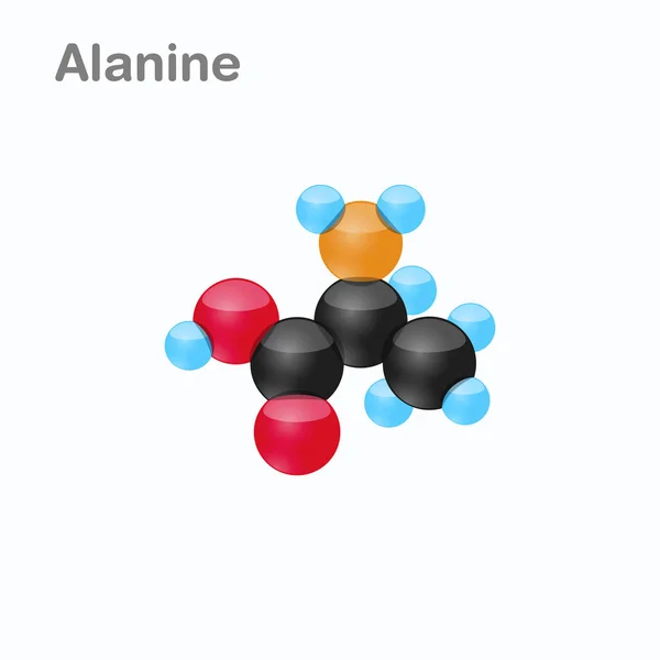 Alanin Ala izole protein vektör çizim, biyosentezi içinde kullanılan bir amino asit molekülünün