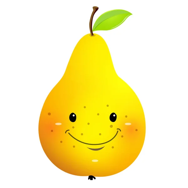 Ruwe pear stripfiguur, vectorillustratie, geïsoleerd op witte achtergrond — Stockvector