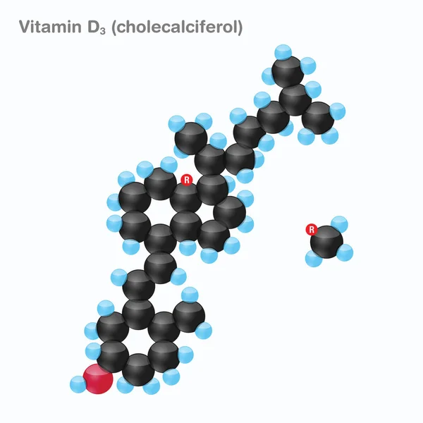 Esfera de vitamina D3 (colecalciferol) — Vector de stock