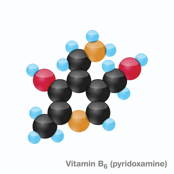 Sfera witaminy B6 (pirydoksamina) — Wektor stockowy