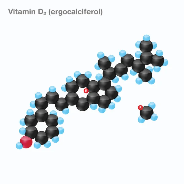 Esfera de vitamina D2 (ergocalciferol) — Vector de stock