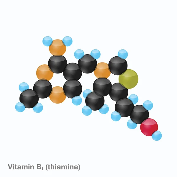 Vitamin-b1-Kugel (Thiamin) — Stockvektor