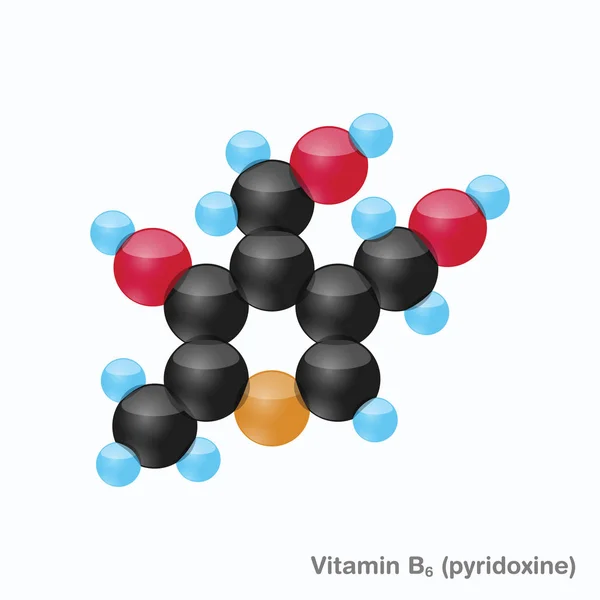 Vitamin b6 (Pyridoxin) -Kugel — Stockvektor