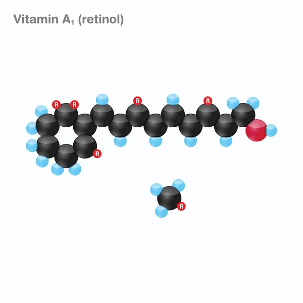 Esfera de vitamina A1 (retinol) — Vector de stock