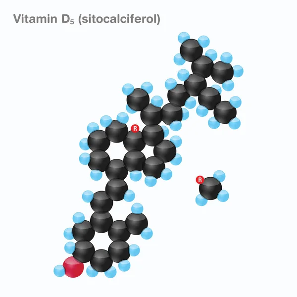 Esfera de vitamina D5 (sitocalciferol) — Vector de stock