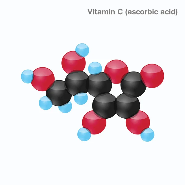 Vitamin C (Ascorbinsäure) Kugel — Stockvektor