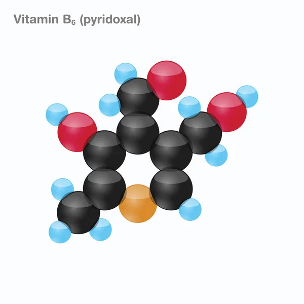 Esfera de vitamina B6 (piridoxal) — Vector de stock