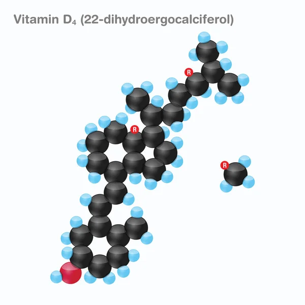 Vitamin D4 (22-dihydroergocalciferol) Sphere — Stock Vector