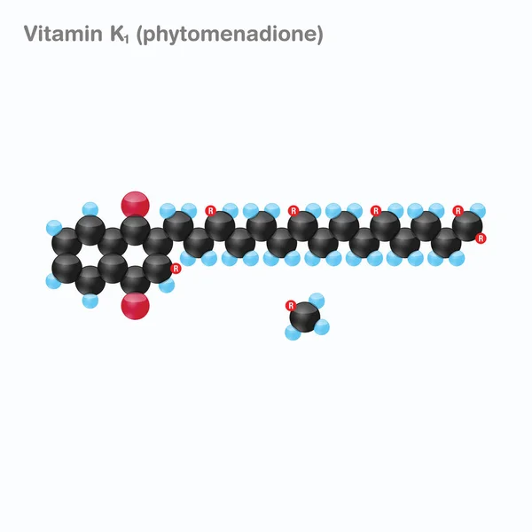 Vitamina K1 (fitomenadione ) — Vettoriale Stock