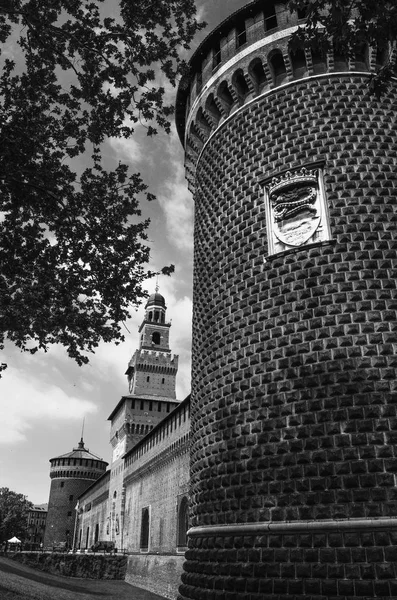 Замок Сфорца Castello Sforzesco Находится Милане Севере Италии Построен Веке — стоковое фото