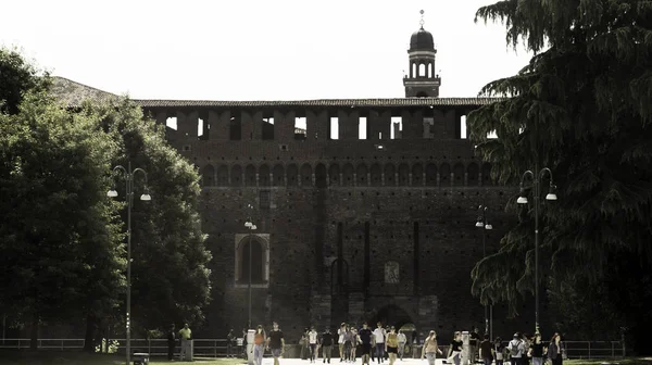 Замок Сфорца Castello Sforzesco Находится Милане Севере Италии Построен Веке — стоковое фото