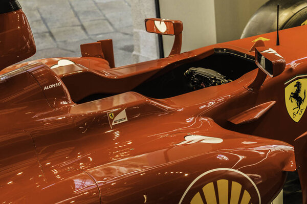 Close up view of Ferrari formula 1 car