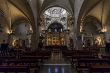 Valencia, Ispanya katedralin iç uzun çekim